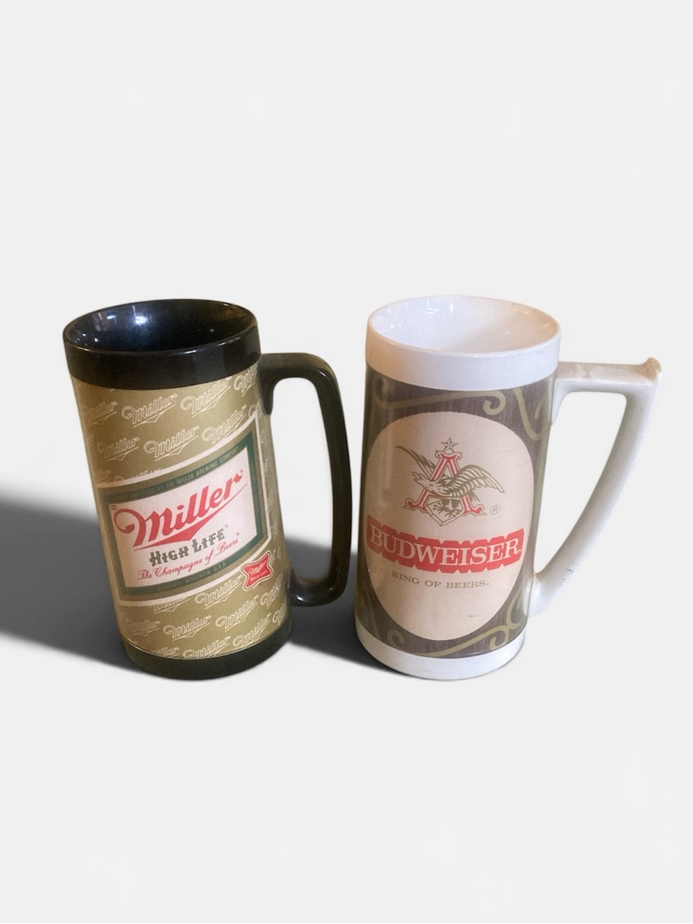 Miller and Budweiser Vintage Thermo Serv Steins